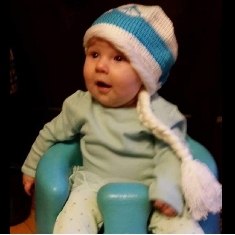 Hand-knit Frozen Elsa hat